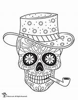 Skulls Printable Muertos Calaveras Woojr Calavera Fiesta Grown Mexicanas Mexicano Calaveritas sketch template