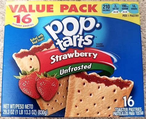 pop tarts toaster pastries strawberry unfrosted 16 count