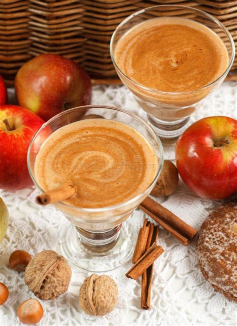 apple smoothie  nuts  cinnamon diet drinks healthy eating stock photo image  nuts