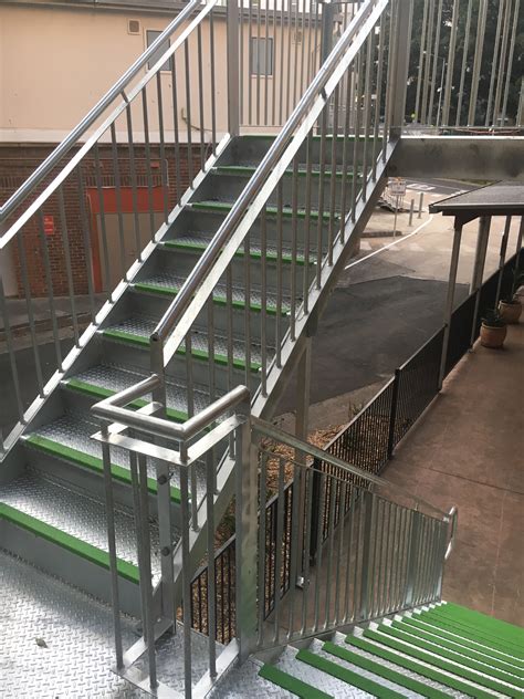 steel fire escape stairs metal exit staircase fabrication