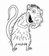 Opossum Coloring Weasel Pages Drawing Getcolorings Color Printable Ice Age Getdrawings sketch template