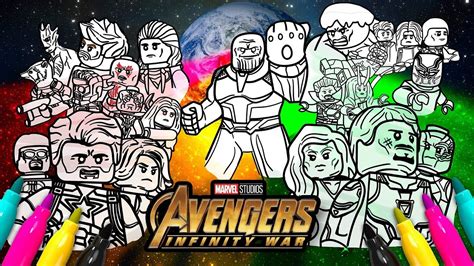avengers infinity war cover coloring page marvel lego superheroes
