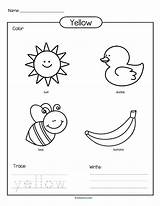 Yellow Color Preschool Kindergarten Colors Printable Activities Worksheets Coloring Pages Trace Printables Learning Theme Worksheet Colouring Letter Preschoolers Kinder Pre sketch template