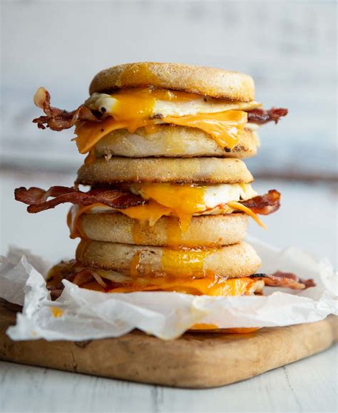 english muffin breakfast sandwiches dont  bacon  heart