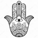 Henna Tattoo Hamsa Coloring Pattern Ethnic Stock Indian Ornament Illustration Template Depositphotos Vector Yandex Ru sketch template