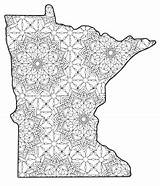 Minnesota State Coloring Pattern Map Color Printable Outline Patterns Shape Stencil Adults Kids Pages Break Take Svg sketch template