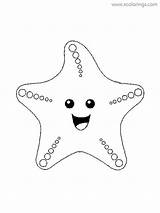 Starfish Coloring Pages Baby Fish Star Drawing Cartoon Colouring Line Kids Print Animals Printable Draw Getdrawings Book Xcolorings 37k 750px sketch template