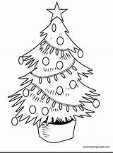 Christmas Tree Coloring Drawing Pages Eve Lights Plain Getcolorings Getdrawings Paintingvalley sketch template