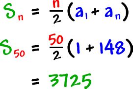 gausss problem  arithmetic series