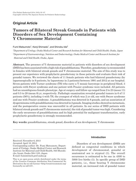 pdf tumors of bilateral streak gonads in patients with disorders of