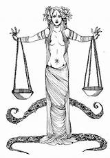 Libra Mythology Justice Zodiac Goddesses Astrology Designlooter Colorkiddo sketch template