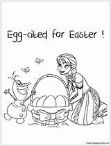 Pages Easter Coloring Olaf Cited Egg Anna Disney Color sketch template