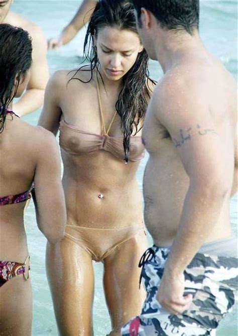 jessica alba wet see through bikini boobs tits nipples paparazzi celebrity leaks scandals sex