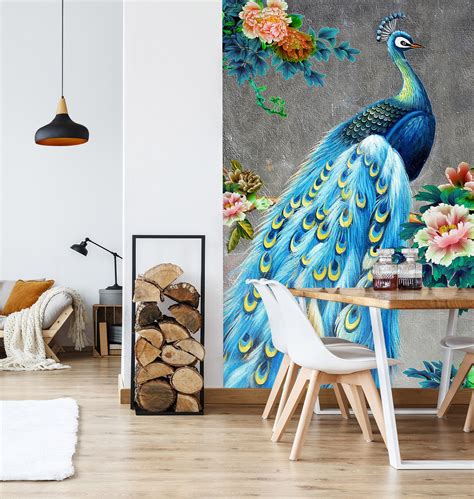 3d color peacock 1839 wall murals aj wallpaper