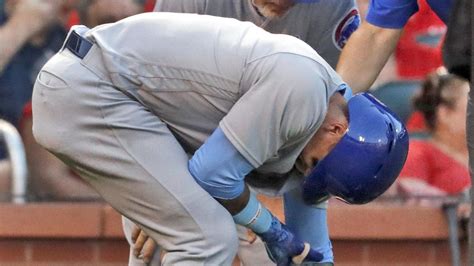 cubs javier baez hit by pitch part of game chicago tribune