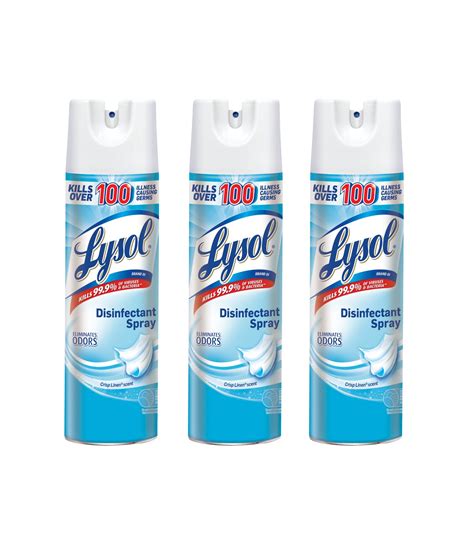lysol disinfectant spray crisp linen scent oz  pack urgent source  premier