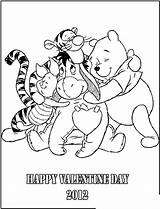 Pooh Winnie Coloring Pages Bear Friends Valentines Disney Printable Hug Color Kids Valentine Drawing Print Outline Santa Sheet Halloween Sheets sketch template