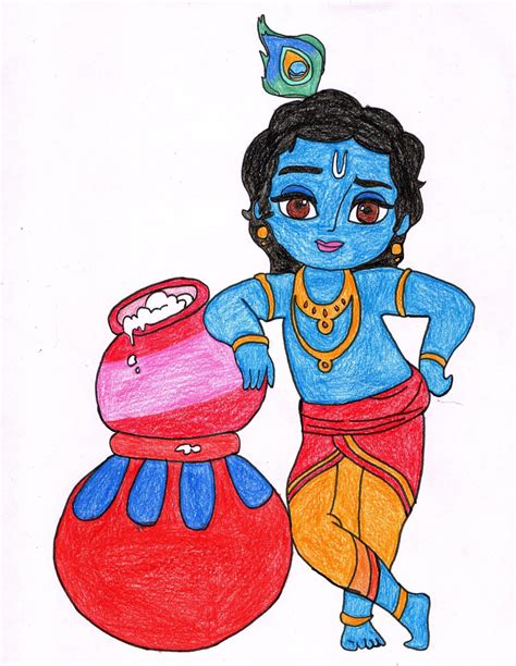 krishna drawing