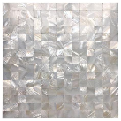Art3d Mother Of Pearl Oyster White Mini Square 12 X 12 Mosaic Tiles