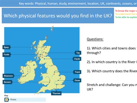 ks geography uk human  physical features teaching resources