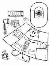 Bomberos Fireman Puppet Bombero Helpers Preescolar Fichas sketch template