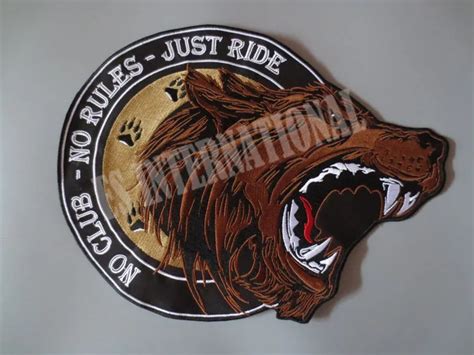 inches single bear roaring large embroidery patches  jacket