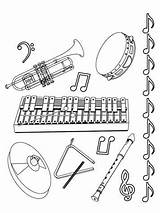 Instruments Musical Kids Coloring Pages Fun sketch template