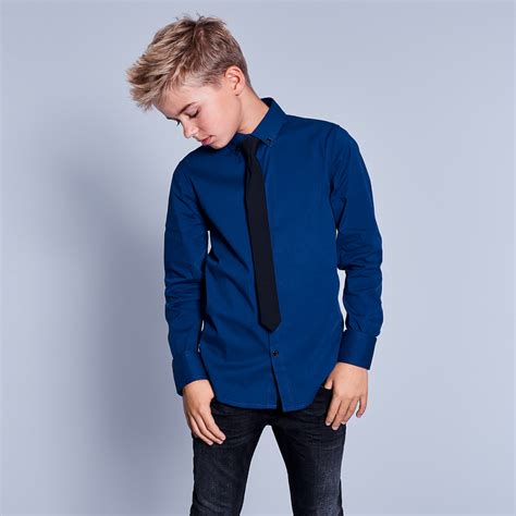 coolcat overhemd met geintegreerde stropdas voor jongens het overhemd heeft een normale fit