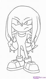 Knuckles Coloring Echidna Pages Sonic Printable Popular sketch template