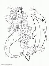 Mermaid Barbie Coloring Pages Tale Dolphin Printable Print Girls Popular sketch template