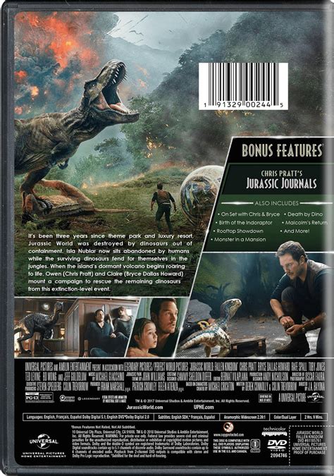 Jurassic World Fallen Kingdom Dvd Cover Back Screen Connections