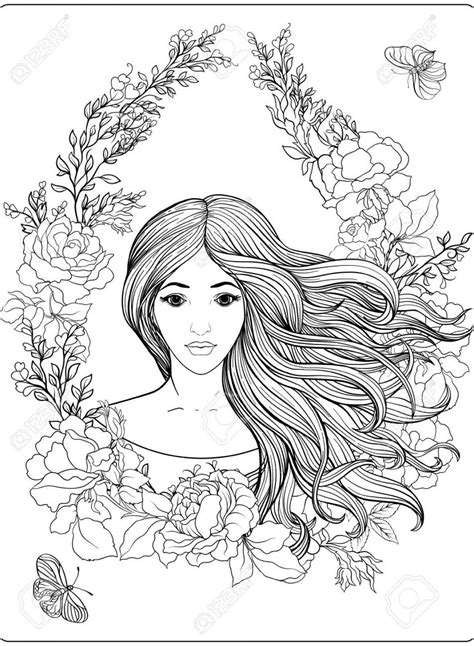 girl  long hair drawing  getdrawings   coloring pages