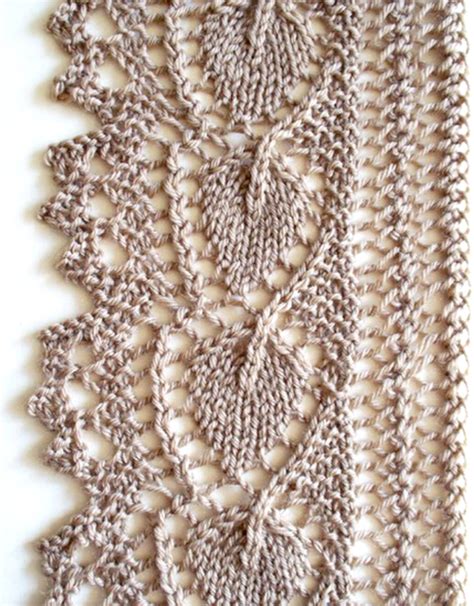 amazing knitting leaf lace edging  pattern