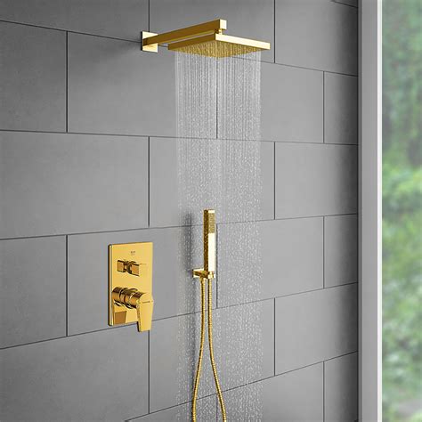 gold plated shower head set  hand shower  juno showers touch  modern