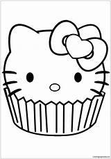 Pages Hello Kitty Cupcake Coloring Color Kids sketch template