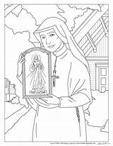 Divine Coloring Faustina Catholic Kolorowanki Saints Chaplet Santos Kowalska Katolicka Szkoła Artykuł sketch template