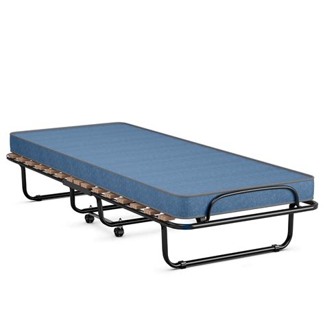 costway portable folding bed  mattress rollaway    italy navy walmartcom