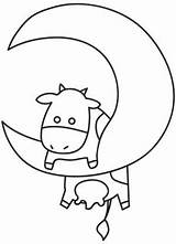 Cow Embroidery Moon Over Coloring Jumped Drawing Patterns Designs Easy Cute Stencils Jumping Applique Machine Baby Hand Funny Pages Ribbon sketch template