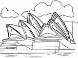 Coloring Pages Opera House Landmarks Sydney Australia Famous Landmark Drawing Oscar Tower Sidney Around Collection Outline Drawings Eiffel Historical Color sketch template