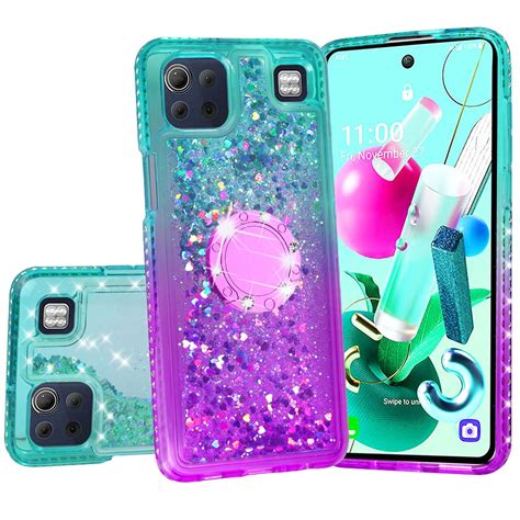 soga rhinestone liquid quicksand cover cute girl phone case compatible  lg   case