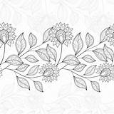 Seamless Monochrome Floral Pattern Stock Illustration Depositphotos sketch template