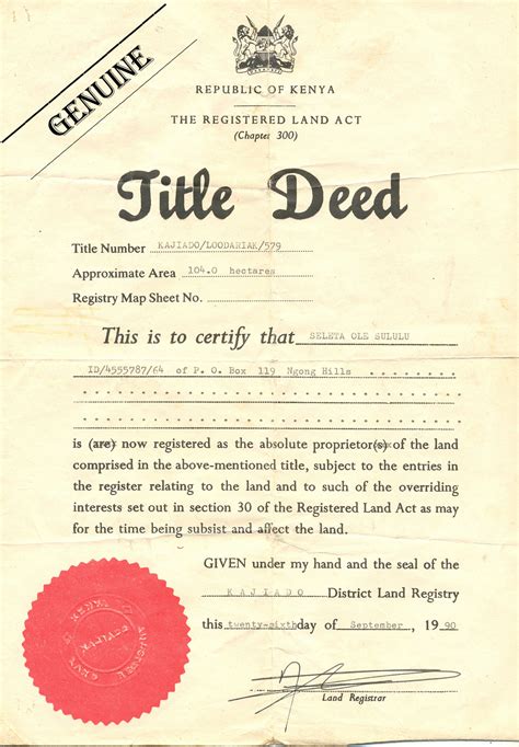title deed  printable documents