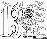 Coloring Sesame Street Number Pages Count Dracula 13 Numbers Thirteen Bats Printable Bat Sheets Oncoloring Books sketch template