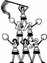 Cheerleader Cheerleading Pyramid Printable Tocolor sketch template
