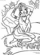 Princess Indian Coloring Pages Getdrawings sketch template