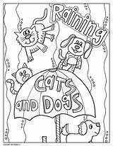Idioms Raining Cats Dogs sketch template
