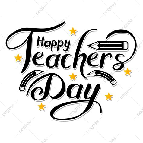 happy teacher day handwriting typography label  vector  happy teacher day teacher day