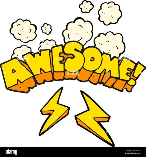 freehand drawn cartoon word awesome stock vector image art alamy