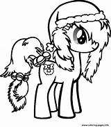 Pony Coloring Little Christmas Pages Printable Color sketch template