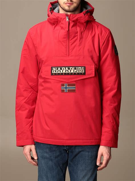 napapijri rainforest winter  anorak sports jacket red napapijri sweatshirt npaegzr